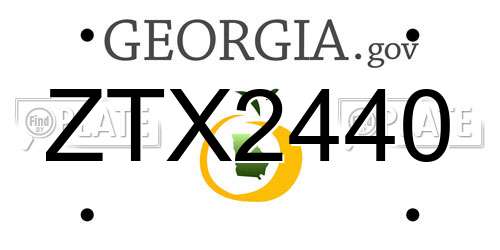 ZTX2440 Georgia License Plate