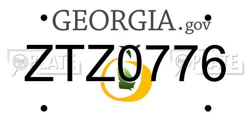 ZTZ0776 Georgia License Plate