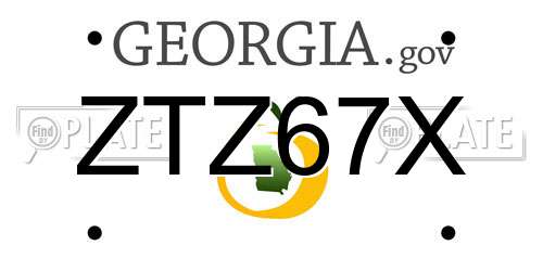 ZTZ67X Georgia License Plate