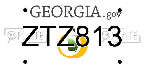 ZTZ813 Georgia License Plate