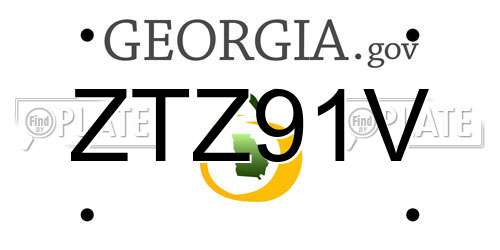 ZTZ91V Georgia License Plate