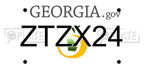 ZTZX24 Georgia License Plate