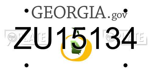ZU15134 Georgia License Plate