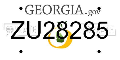 ZU28285 Georgia License Plate