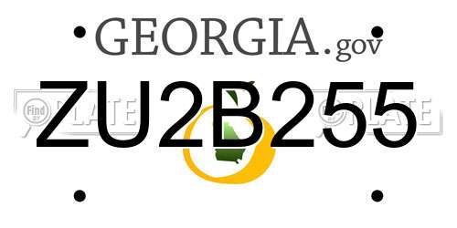 ZU2B255 Georgia License Plate