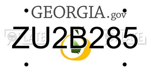 ZU2B285 Georgia License Plate