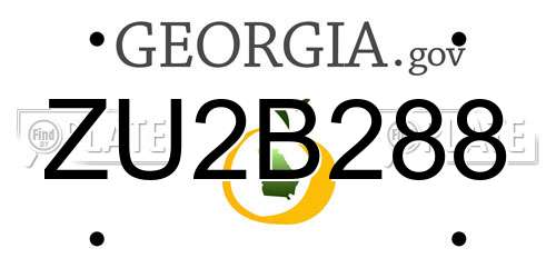 ZU2B288 Georgia License Plate
