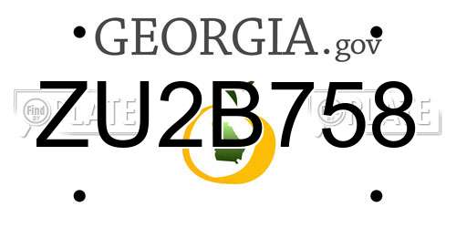 ZU2B758 Georgia License Plate