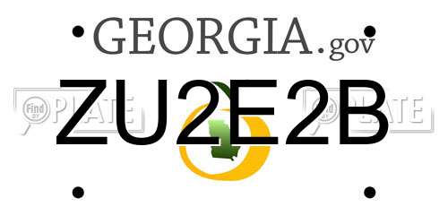 ZU2E2B Georgia License Plate