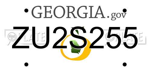 ZU2S255 Georgia License Plate