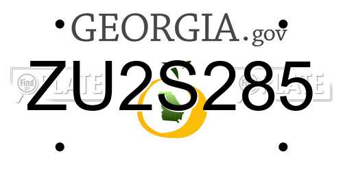 ZU2S285 Georgia License Plate