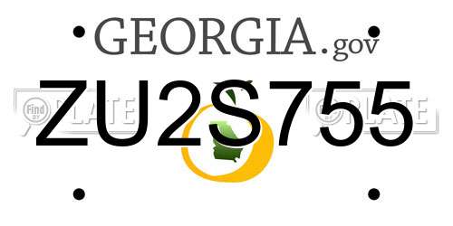 ZU2S755 Georgia License Plate