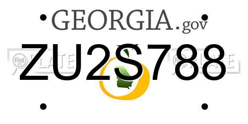 ZU2S788 Georgia License Plate