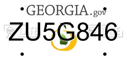 ZU5G846 Georgia License Plate