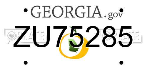 ZU75285 Georgia License Plate