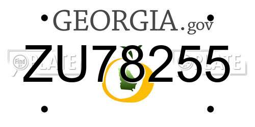 ZU78255 Georgia License Plate