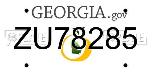 ZU78285 Georgia License Plate