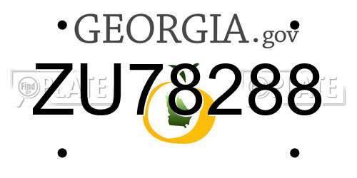 ZU78288 Georgia License Plate