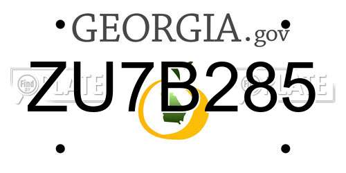 ZU7B285 Georgia License Plate