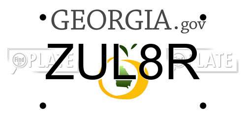 ZUL8R Georgia License Plate