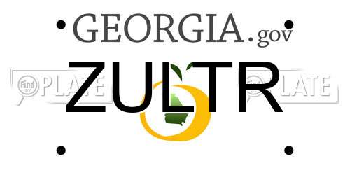 ZULTR Georgia License Plate