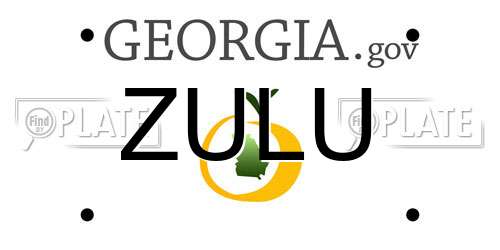 ZULU Georgia License Plate