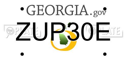 ZUP30E Georgia License Plate