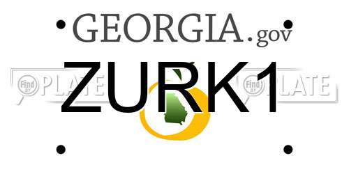 ZURK1 Georgia License Plate