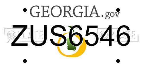 ZUS6546 Georgia License Plate