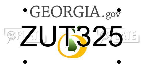 ZUT325 Georgia License Plate