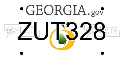 ZUT328 Georgia License Plate