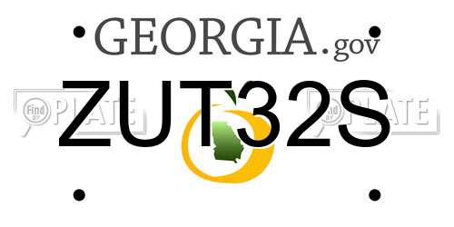 ZUT32S Georgia License Plate