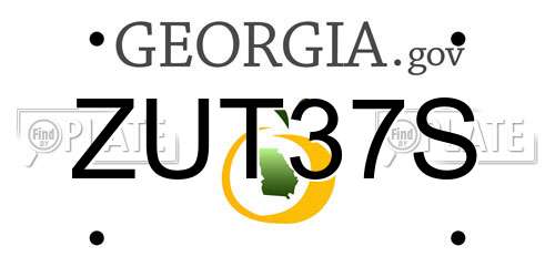 ZUT37S Georgia License Plate