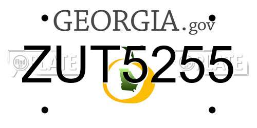 ZUT5255 Georgia License Plate
