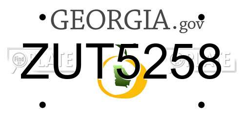ZUT5258 Georgia License Plate