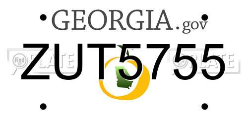 ZUT5755 Georgia License Plate