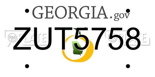 ZUT5758 Georgia License Plate