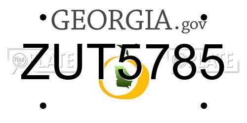 ZUT5785 Georgia License Plate