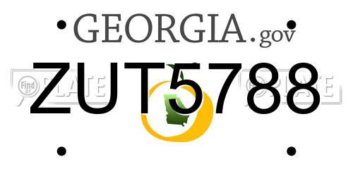 ZUT5788 Georgia License Plate