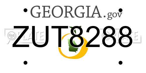 ZUT8288 Georgia License Plate