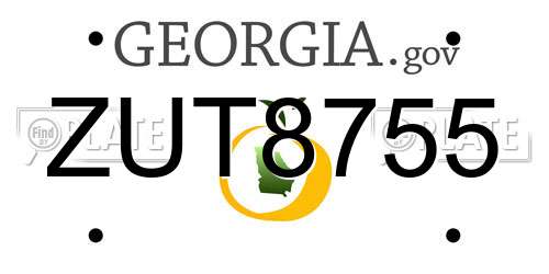 ZUT8755 Georgia License Plate