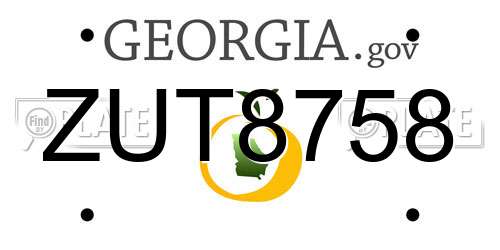ZUT8758 Georgia License Plate