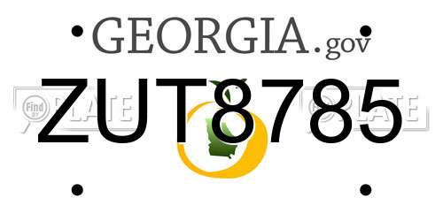 ZUT8785 Georgia License Plate