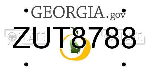 ZUT8788 Georgia License Plate