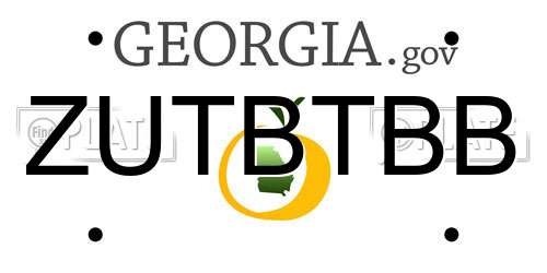 ZUTBTBB Georgia License Plate
