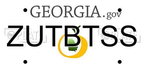 ZUTBTSS Georgia License Plate