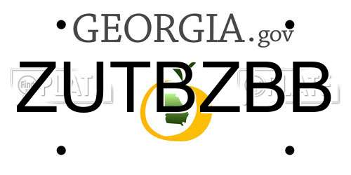 ZUTBZBB Georgia License Plate