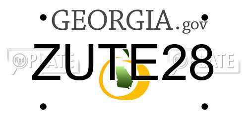 ZUTE28 Georgia License Plate