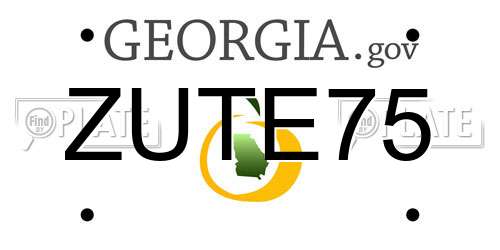 ZUTE75 Georgia License Plate