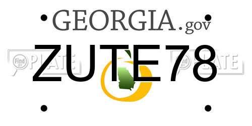 ZUTE78 Georgia License Plate